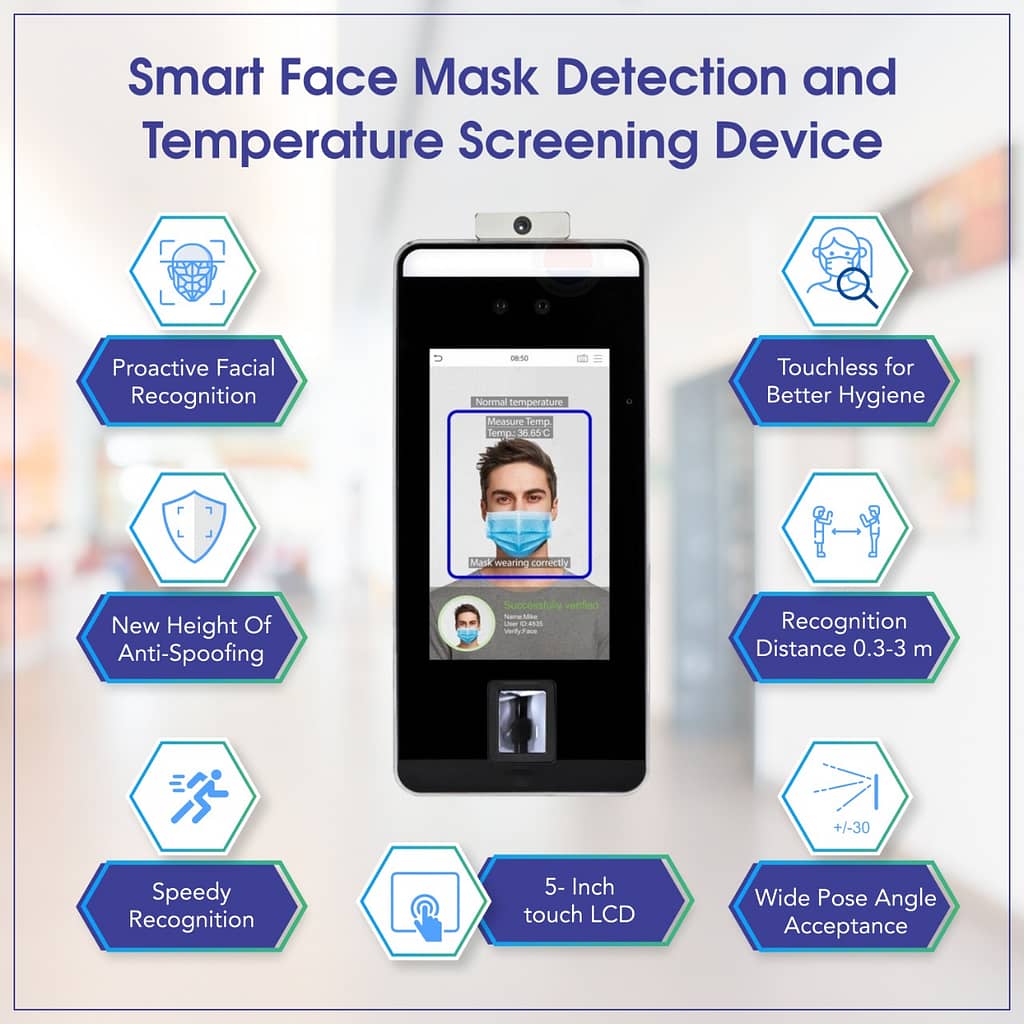 Face Mask Detection and Temperature Screening Contact-less Device