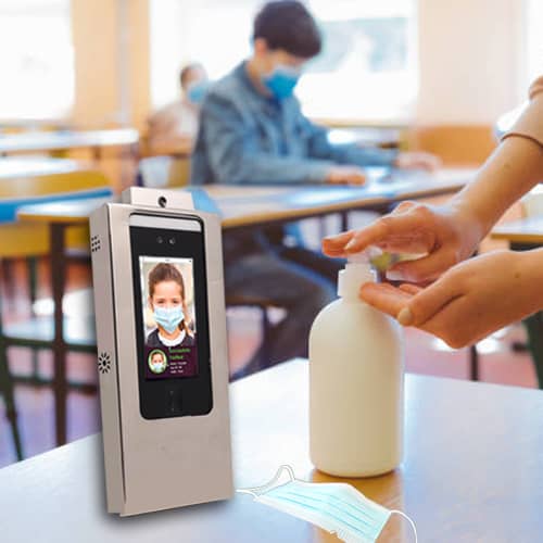 Face recognition attendance machine installed at a school
