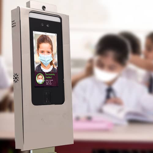 Face recognition attendance machine installed at a school